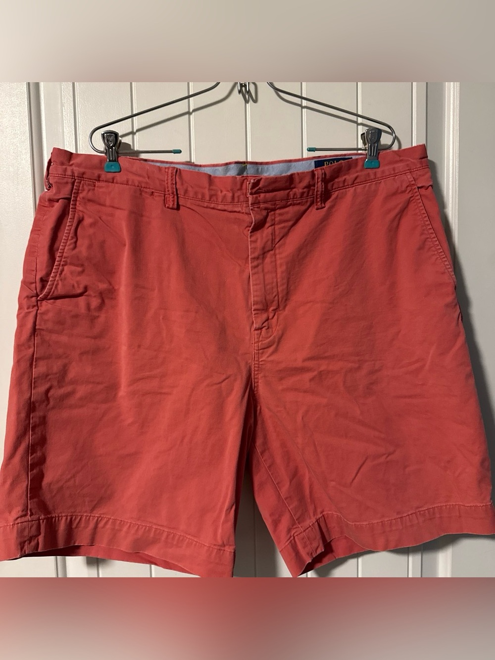 Polo by Ralph Lauren Coral Red Men’s Flat Front Chino Preppy Shorts